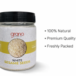 Grano Foods Premium White Sesame Seeds (Til) – Pure, Fresh & Nutrient-Rich | 250g / 500g Jar