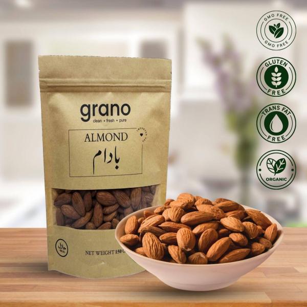GranoFoods 100% Organic Almonds – Premium Quality, Nutritious, and Delicious