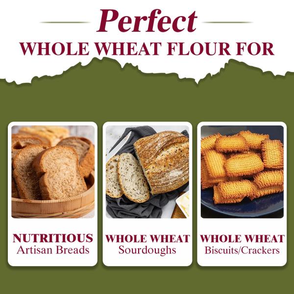GranoFoods Premium Chakki Fresh Atta - 100% Whole Wheat Flour (2kg Pack)